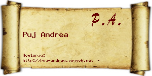 Puj Andrea névjegykártya